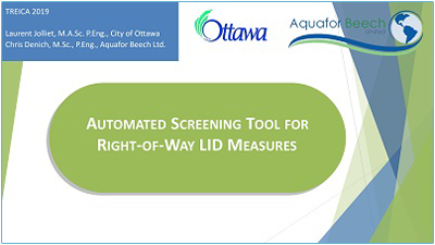 Automated Screening Tool for Right-of-Way LID Measures presentation cover page
