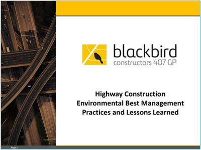 Highway Construction Environmental Best Management Practices presentation cover page