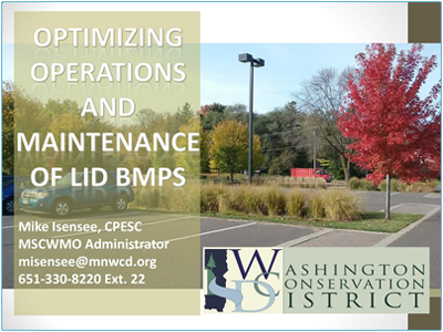 Optimizing Operations and Maintenance of LID Best Management Practices presentation cover page