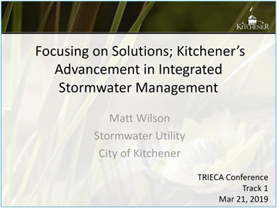 Integrated Stormwater Management in Kitchener presentation cover page