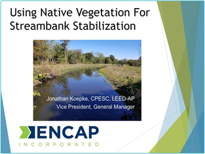 Using Native Vegetation for Streambank Stabilization presentation cover page